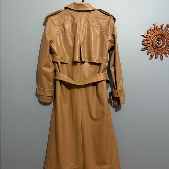 VERONICA BEARD Tan Conneley Faux Leather Trench Coat - Picture 9 of 12